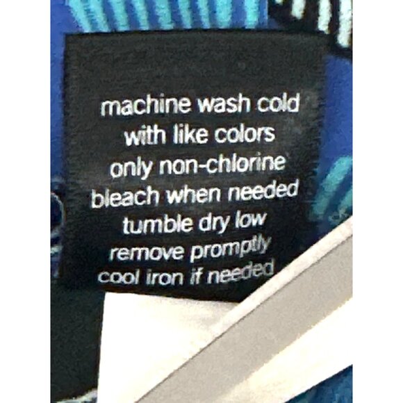 CCC Retro Blue Bird Print Blouse Mesh Cap Sleeve Mod Top Artsy Vintage Style Med - Picture 9 of 10